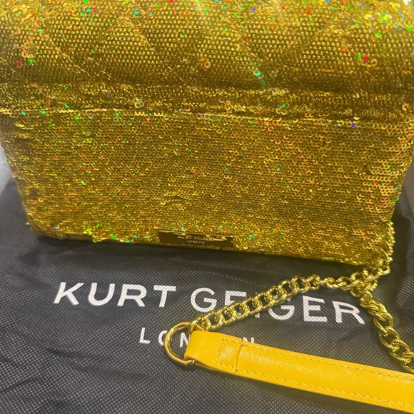 Kurt Geiger Gold Sequin Shoulder Bag - Picture 5 of 11